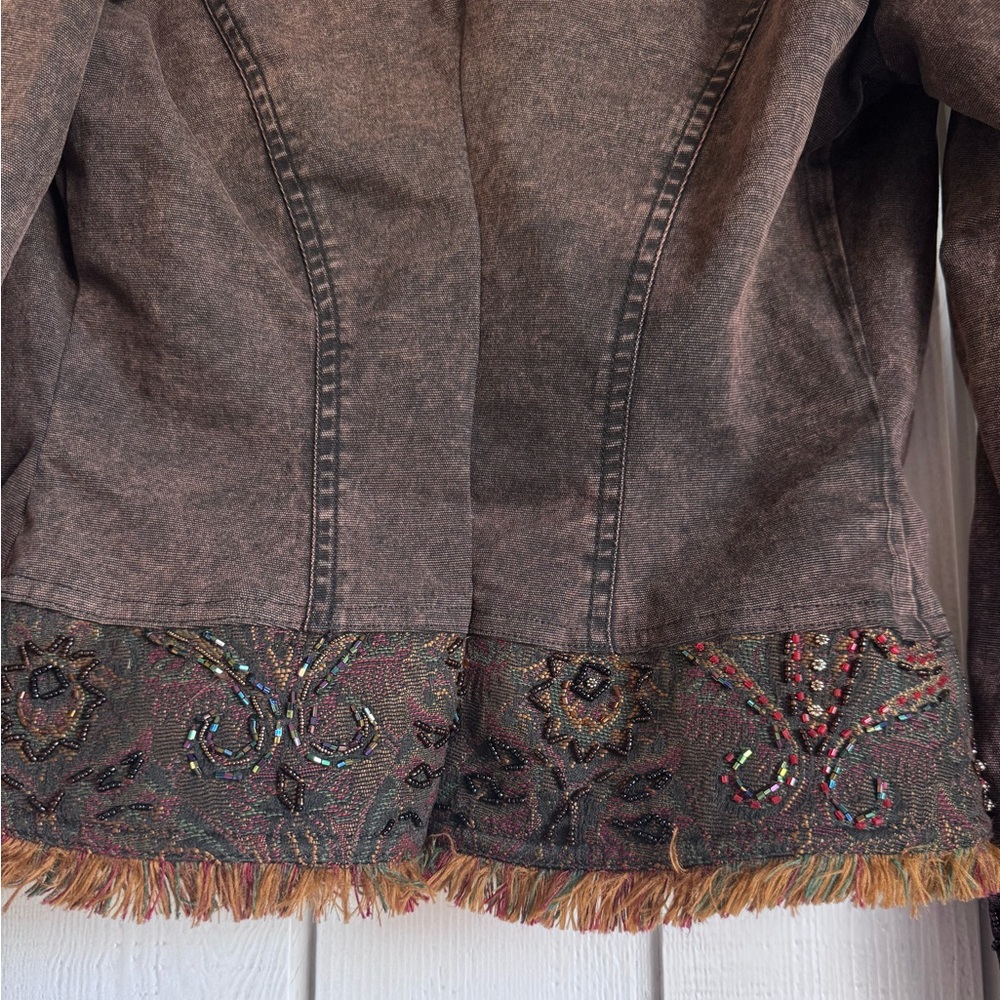 Vintage Alberto Makali Dark Wash Beaded Jacket - Picture 6 of 6